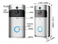 BOT  Pametni zvonec A1 WiFi s kamero 720p srebrn