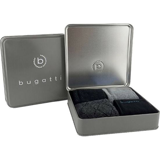 Bugatti 4 paket - moške nogavice 6359X-610 črne