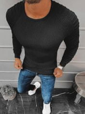 Ozonee Klasični moški pulover Uchechey črna L