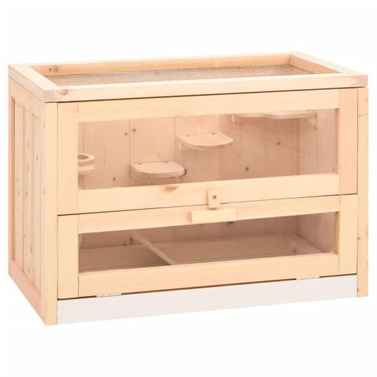 Vidaxl Kletka za hrčke 60x35,5x42 cm trden les jelke
