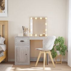 Vidaxl Toaletna mizica z LED lučkami siva sonoma 90x42x132,5 cm