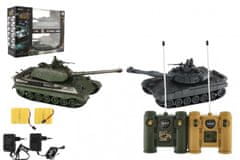 Teddies Tank RC 2pcs 36cm + polnilni paket tank bitka z zvokom in svetlobo
