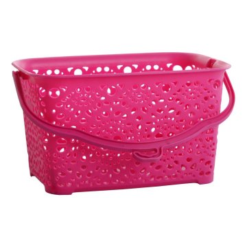 STREFA Plastična košara za žebljičke MONAKO roza 23,5x15,5x13cm