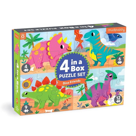 Mudpuppy Puzzle Dinozavri set 4 v 1