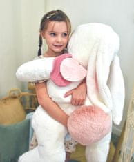 Doudou Plišasti zajec s temno rožnatim pompom 80 cm