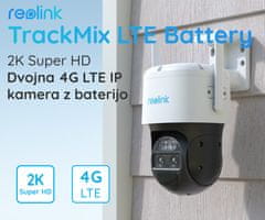 Reolink  TrackMix LTE Battery IP kamera, 2K, 4G LTE, nočno snemanje, IP65, bela