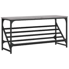 Vidaxl Regal za čevlje siva sonoma 90x30x45 cm inženirski les