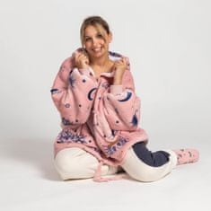 Svilanit hoodie odeja z zadrgo, Pink vesolje + nogavice