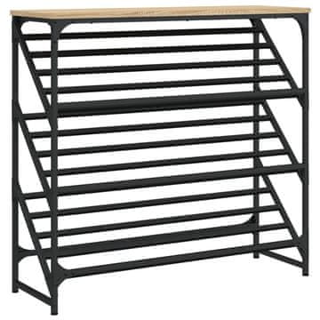 Vidaxl Regal za čevlje sonoma hrast 90x30x85 cm inženirski les