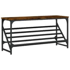 Vidaxl Regal za čevlje dimljen hrast 90x30x45 cm inženirski les