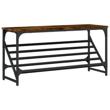 Vidaxl Regal za čevlje dimljen hrast 90x30x45 cm inženirski les