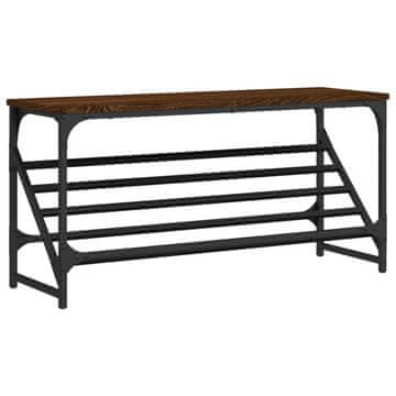 Vidaxl Regal za čevlje rjav hrast 90x30x45 cm inženirski les