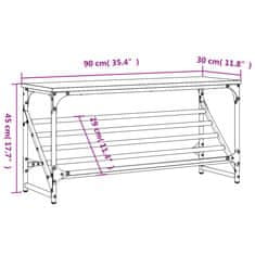 Vidaxl Regal za čevlje sonoma hrast 90x30x45 cm inženirski les