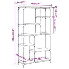 Vidaxl Knjižna polica siva sonoma 99x35,5x176 cm inž. les in jeklo