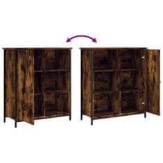 Vidaxl Komoda dimljeni hrast 70x30x80 cm inženirski les