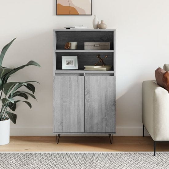Vidaxl Visoka omara siva sonoma 60x36x110 cminženirski les
