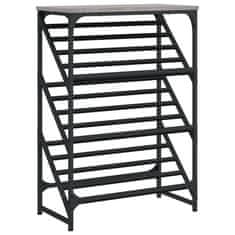 Vidaxl Regal za čevlje siva sonoma 60x30x85 cm inženirski les