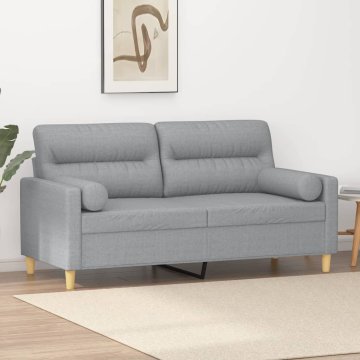 Vidaxl vidaXL Dvosed z blazinami, svetlo siv, 140 cm, blago