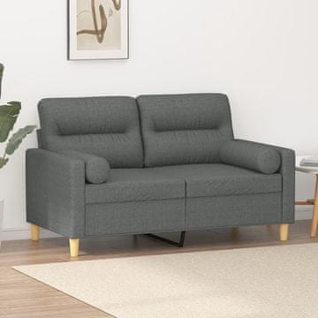 Vidaxl vidaXL Dvosed z blazinami, temno siv, 120 cm, blago