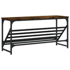 Vidaxl Regal za čevlje dimljen hrast 90x30x45 cm inženirski les