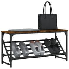 Vidaxl Regal za čevlje dimljen hrast 90x30x45 cm inženirski les
