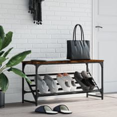 Vidaxl Regal za čevlje dimljen hrast 90x30x45 cm inženirski les