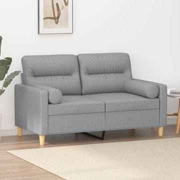 Vidaxl vidaXL Dvosed z blazinami, svetlo siv, 120 cm, blago