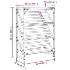 Vidaxl Regal za čevlje siva sonoma 60x30x85 cm inženirski les