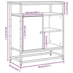 Vidaxl Komoda dimljeni hrast 69x35x80 cm inženirski les