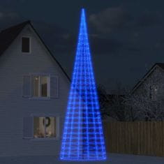 Vidaxl Osvetljena novoletna jelka na drogu 3000 LED modra 800 cm