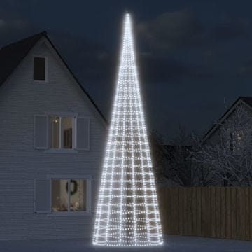 Vidaxl vidaXL Lučke za božično drevo, montaža na drog, 3000 hladno belih LED diod, 800 cm