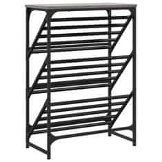 Vidaxl Regal za čevlje siva sonoma 60x30x85 cm inženirski les