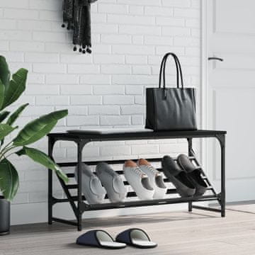 Vidaxl vidaXL Stojalo za čevlje, črno, 90x30x45 cm, material na osnovi lesa