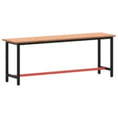 Vidaxl Delovni pult 220x55x81,5 cm trdna bukovina in kovina