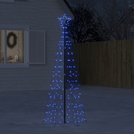 shumee Osvetljena novoletna jelka s konicami 220 LED modra 180 cm