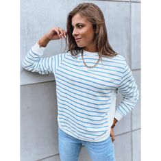 Dstreet Bluza NAGINI z modrimi in belimi črtami by1224 L
