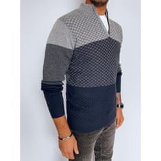 Dstreet Moški pulover IMAS siv in temno moder wx2116 2XL-3XL