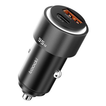slomart toocki avtomobilski polnilec usb + usb-c, 95 W (črn)