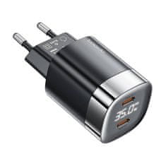 slomart toocki omrežni polnilec 2x usb-c, gan 35W (črn)