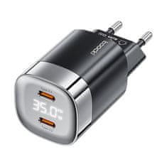 slomart toocki omrežni polnilec 2x usb-c, gan 35W (črn)