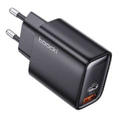 Toocki Toocki USB + USB-C omrežni polnilnik, 35 W (črn)