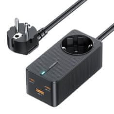 Toocki Toocki 2xUSB-C + USB + USB + USB DO USB-C omrežni polnilnik, 1,5 m, GaN 67 W (črna)