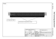 Triton Razdelilna plošča 19" 1U; 14 x vtičnica IEC320 C13 max. 10 A; vtičnica IEC C14 max. 10 A; brez napajalnega kabla
