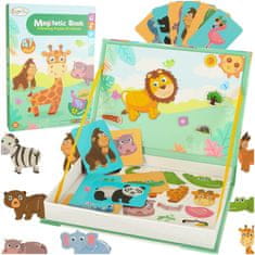 WOWO Puzzle Safari Animals - Magnetna sestavljanka Safari Animals - 47-delna sestavljanka
