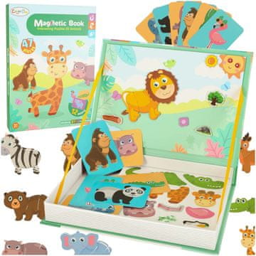 WOWO Puzzle Safari Animals - Magnetna sestavljanka Safari Animals - 47-delna sestavljanka