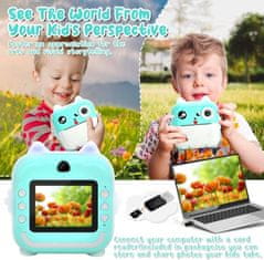 VYZIO® Otroški fotoaparat, Instant fotoaparat, Polaroidni fotoaparat, Digitalni fotoaparat za takojšnje tiskanje + 7 Zvitkov za tiskanje | CUTEPRINROLLS