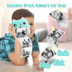 VYZIO® Otroški fotoaparat, Instant fotoaparat, Polaroidni fotoaparat, Digitalni fotoaparat za takojšnje tiskanje (Kamera + 2 x Zvitka za tiskanje) | CUTEPRINT