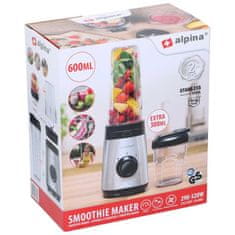 Alpina Smoothie mešalnik iz nerjavečega jekla + dve steklenici 320W ED-247354