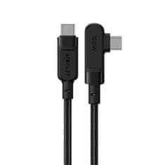 slomart acefast kotni kabel usb tipa c - kabel usb tipa c 2m, 100w (20v/5a) črn (c5-03 black)