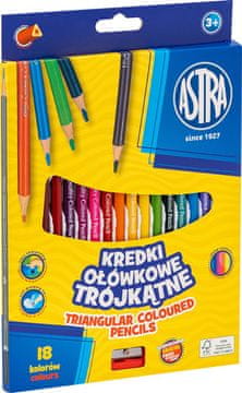 Astra Trikotne barvice 18 kosov z ostrilom